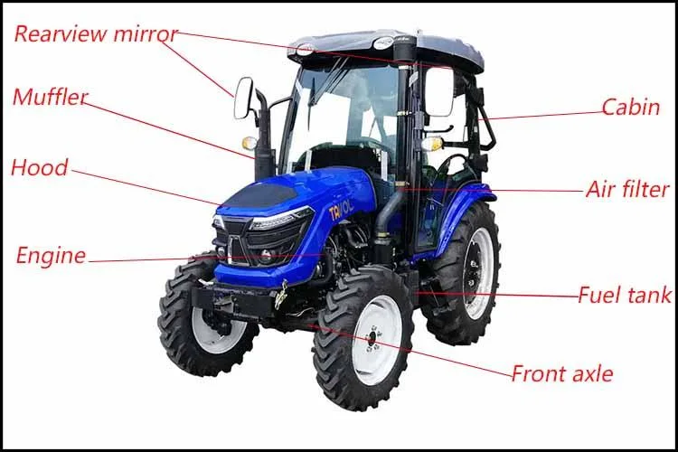Hot Sale Discount 50HP 70HP China Agricultural Machinery Manufacturer 4WD Small Compact Garden Cheap Wheel Mini Farm Tractor with Front End Loader and Backhoe