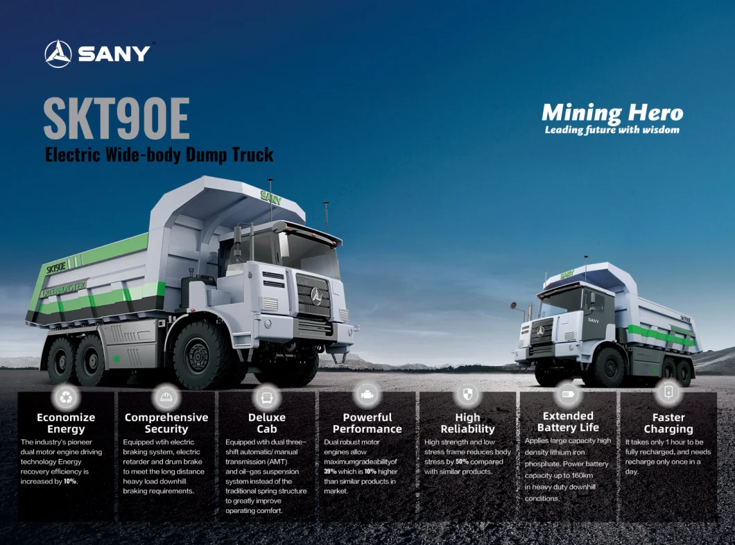 Sany Skt90e Electric off-Highway Mining Truck Electric Dump Truck